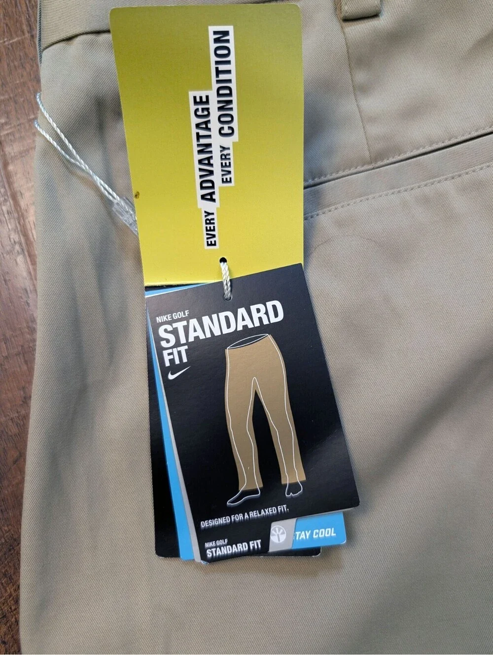 Nike Golf Tour Performance Khaki Pants 36x32 Dri-Fit NWT Standard Fit